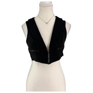 Poetry 2000s Vintage Women’s Black Thin Vest Size Small
